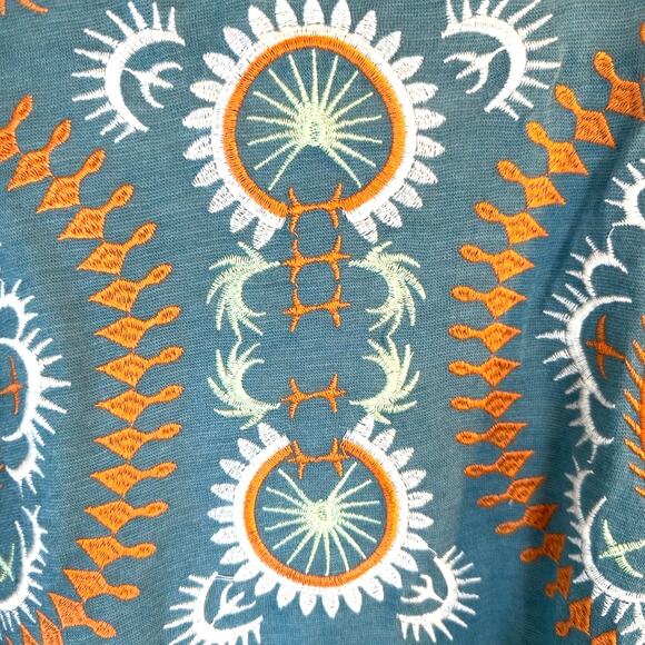 Boho Embroidered Open Front Duster Cardigan – Tribal Festival Vibes - Picture 8 of 8